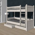 Alta Stapelbed met 2 opbergladen White Wash