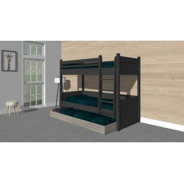 Alta Stapelbed met jump-up bed, Antra-Stone