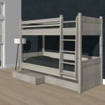 Alta Stapelbed met 2 opbergladen Stone Grey