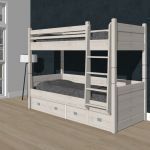 Alta Stapelbed met 4 laden White Wash