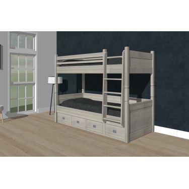 Alta Stapelbed met 4 laden Stone Grey