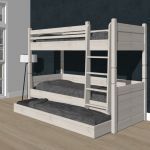 Alta Stapelbed met jump-up bed, White Wash