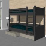 Alta Stapelbed met 2 opbergladen Antra-Stone