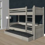 Alta Stapelbed met matraslade, Stone Grey