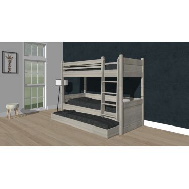 Alta Stapelbed met jump-up bed, Stone Grey