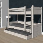 Alta Stapelbed met matraslade, White Wash