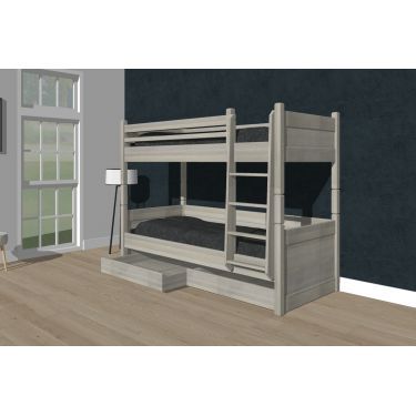 Alta Stapelbed met 2 opbergladen Stone Grey