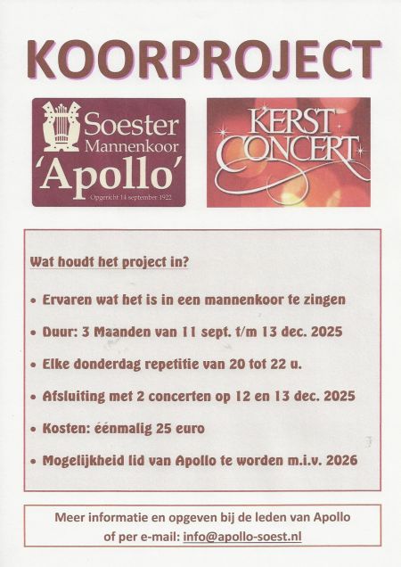 Koorproject mannenkoor van start