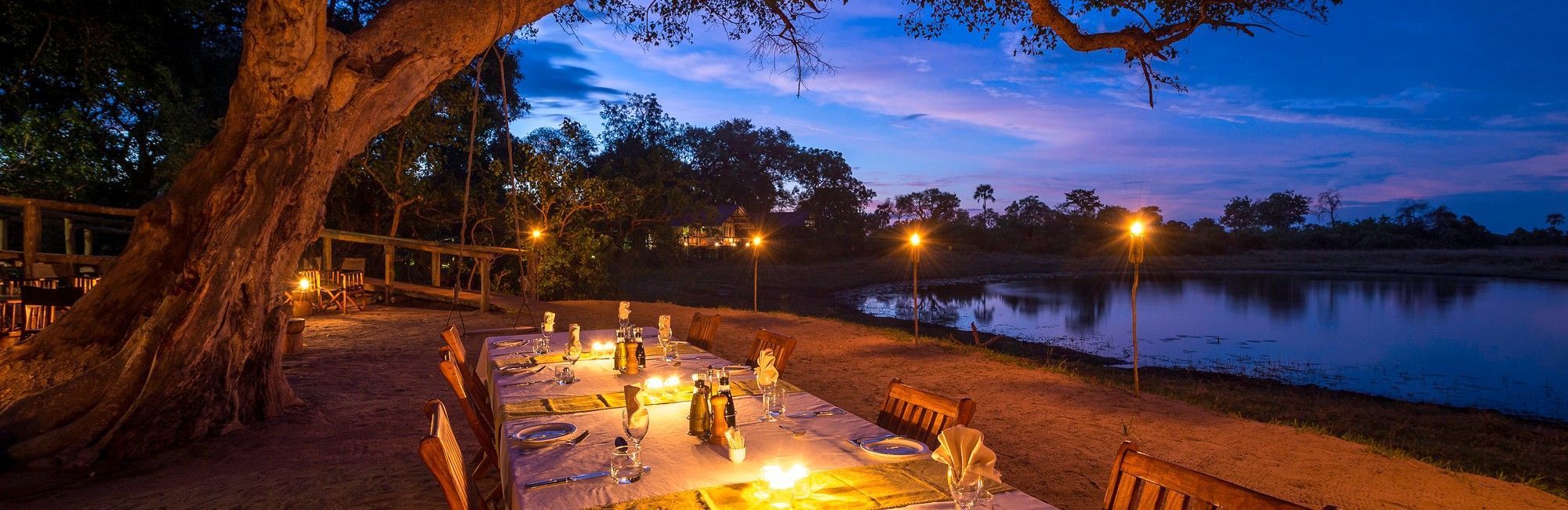 Botswana dineren kaarslicht