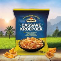 Gloednieuwe verpakking Cassave kroepoek