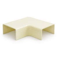 Canalit platte bocht met bodemstuk voor Systeem25 leidingkoker 25x13mm crème RAL1013 - 2 stuks | 931001