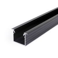 Profiel 20, inbouw, zwart, 2 meter
