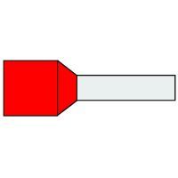 Klemko geïsoleerde adereindhuls 1,5 mm² afwijkende kleur rood penlengte 10mm 500 stuks | 726042