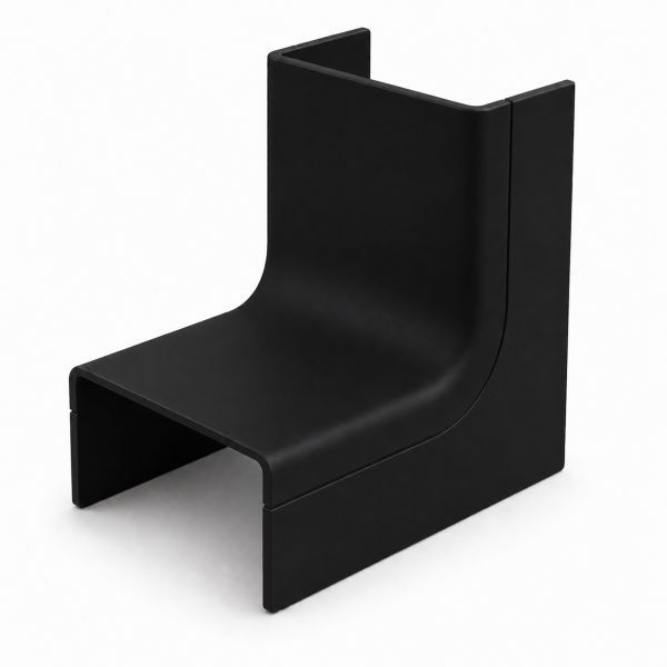 Canalit binnenbocht met bodemstuk voor Systeem25 leidingkoker 25x13mm zwart RAL9005  - 2 stuks | 934011