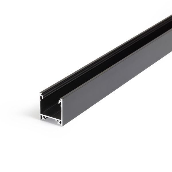 Profiel 20, opbouw, zwart, 2 meter
