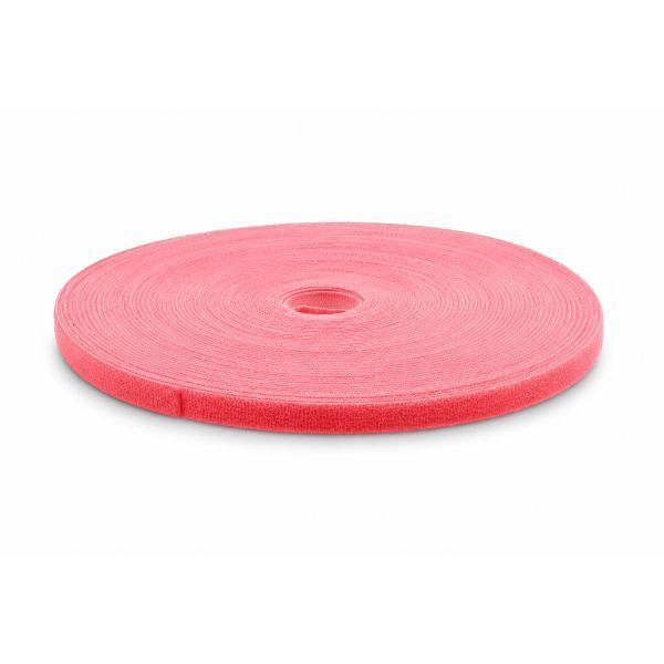 Klittenband tweezijdig extra sterk 10mm rood - rol van 25m