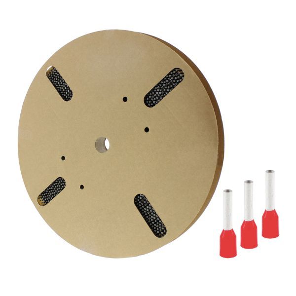 Klemko geïsoleerde adereindhuls donkerrood 1,5 mm² penlengte 8mm in afwijkende kleur op spoel 3000 stuks | 728475