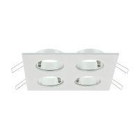 Verona inbouwarmatuur, vierkant, 4voudig, 142x142mm, aluminium