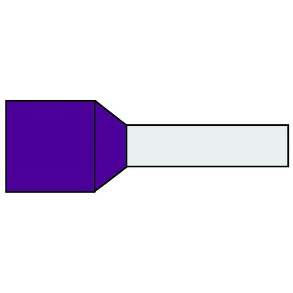 Klemko geïsoleerde adereindhuls 0,25 mm² standaard type paars penlengte 6mm 500 stuks | 720003