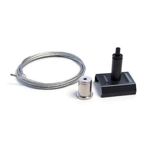 3 fase rails suspension (kit voor draad 1,5 m), zwart (RAL9005)