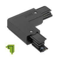 3 fase rails - L connector, zwart (RAL9005), Links