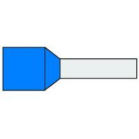 Klemko geïsoleerde adereindhuls 0,75 mm² standaard type blauw penlengte 8mm 500 stuks | 720030