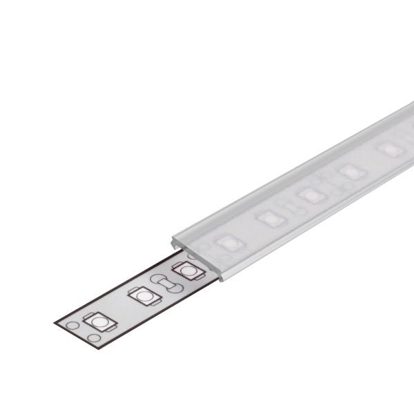 Profiel afdekking C2 klik, transparant 2 meter voor Prof 10 op- en inbouw