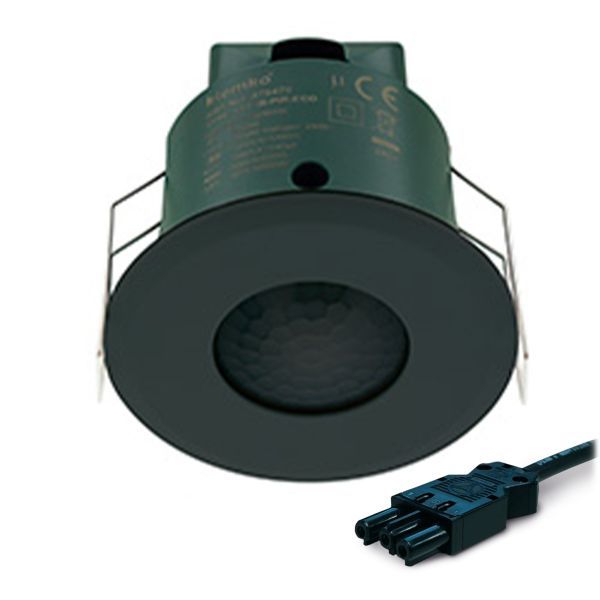 Lumiko aanwezigheidssensor plafond PIR, 2000W, 7M, 40m2, Zwart - stekerbaar Wieland