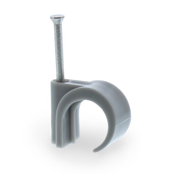 Flexbuis-spijkerclip 16/19mm met gecentreerde rib grijs 100 stuks