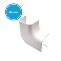 Platte bocht 125x75mm, wit, 10 stuks zonder folie