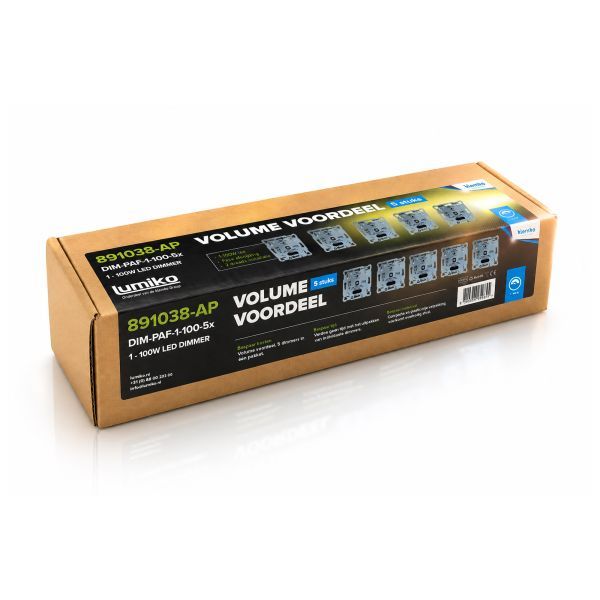 Lumiko volumde voordeel 5x universele led dimmer fase afsnijding 1-100W  | 891038-AP