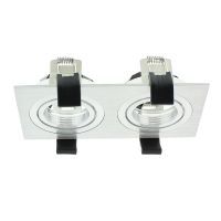 Dubbel rechthoek inbouw armatuur voor Bonnita lichtbronnen, Wit