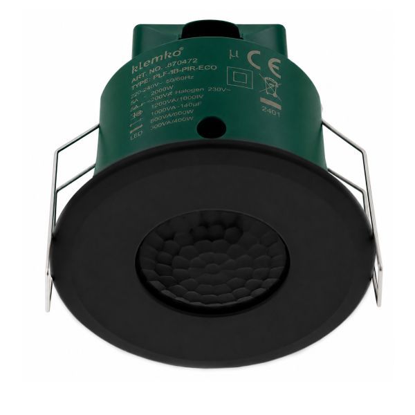 Lumiko aanwezigheidsmelder eco plafond PIR 230V, 2000W, 7M, 40m² zwart | 870472