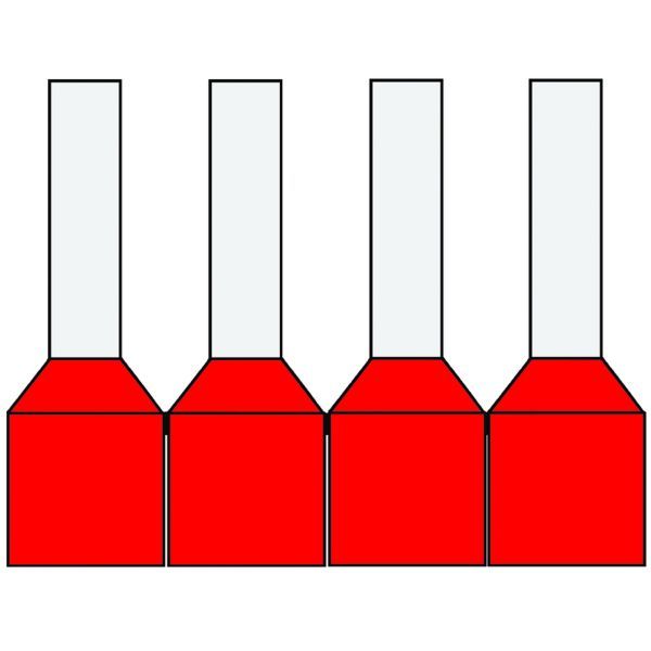 Klemko geïsoleerde adereindhuls op band rood 1 mm² penlengte = 8mm standaard kleur 500 stuks | 728020