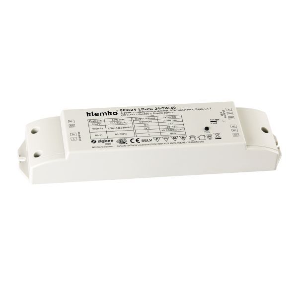 Lumiko led driver IP20 constante spanning 24V, 50W, Zigbee, Tunable White, dimbaar | 860224