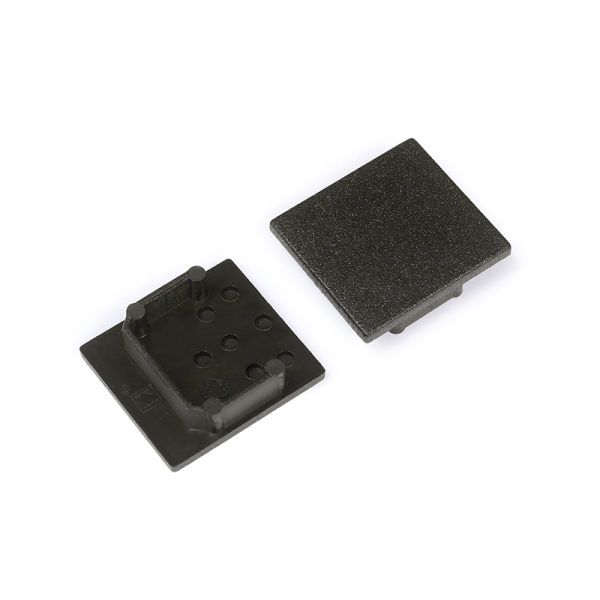 Eindkap voor Profiel 20 opbouw, zwart