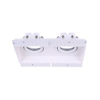Rechthoek verzonken trimless armatuur voor 2 modulair spots, wit, richtbaar