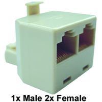 Klemko Modulair T stuk 1x male - 2x female RJ11 kruis | 183404