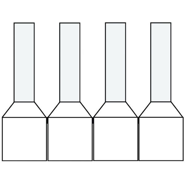 Klemko geïsoleerde adereindhuls op band wit 0,5 mm² penlengte = 8mm in DIN kleur 500 stuks | 728060