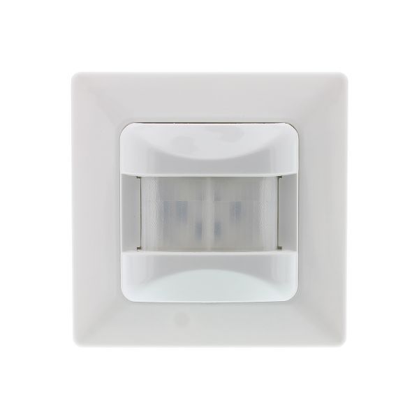 Bewegingsmelder wand inbouw LED 5-100W, 180°, 2-draads, 50x50/ 55x55, wit