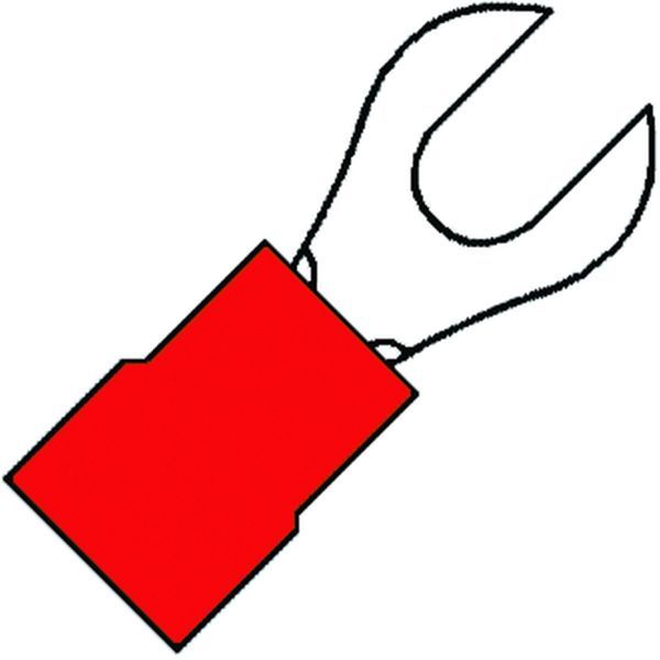 Geïsoleerde 1/2rond Vorkkabelschoen M5 voor draad 0,5-1,5mm²