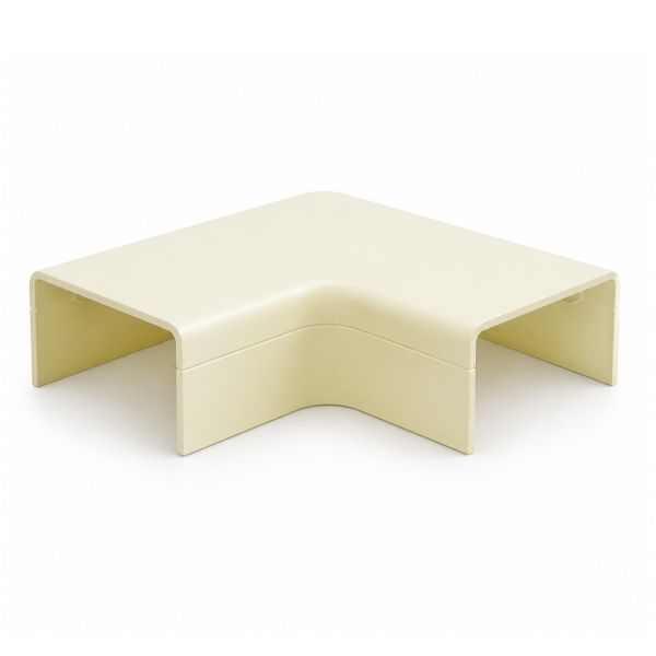 Canalit platte bocht met bodemstuk voor Systeem25 leidingkoker 25x13mm crème RAL1013 - 2 stuks | 931001
