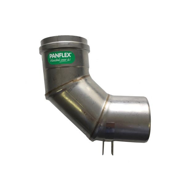 Panflex schachtbocht 90 met INOX adapter met oog RVS D80-80mm