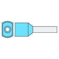 Klemko geïsoleerde twin adereindhuls 0,25 mm² afwijkende kleur blauw penlengte 8mm 500 stuks | 726485