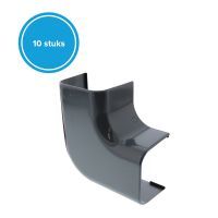 Platte bocht 125x75mm antraciet grijs, 10 stuks zonder folie
