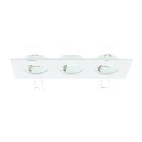 Verona inbouwarmatuur, rechthoek, 3voudig, 80x204mm, wit