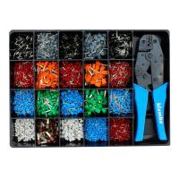 Klemko assortiment geïsoleerde adereindhulzen in metalen kist standaard met tang | 910020