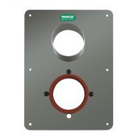 Muurplaat 2-gats mond RVS D80-80mm