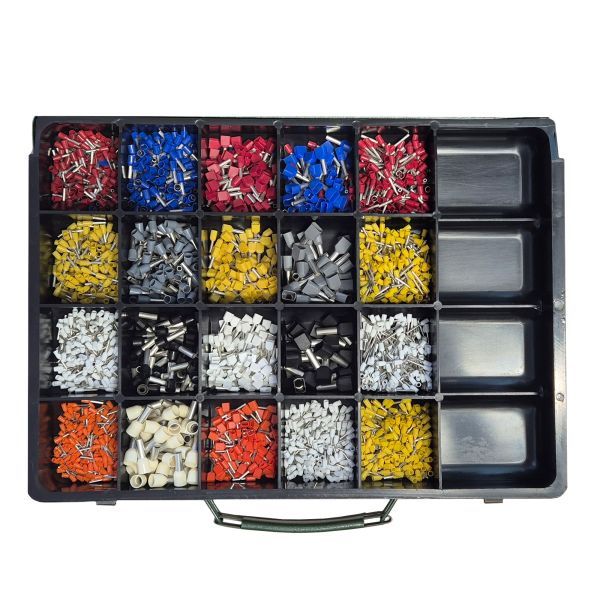 Klemko assortiment geïsoleerde adereindhulzen in metalen kist afwijkend zonder tang | 910025