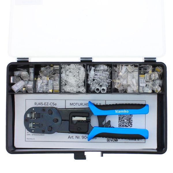 Klemko assortiment modulaire RJ45 EZ CAT5e/6 en EZ tules met tang 904068 | 910059